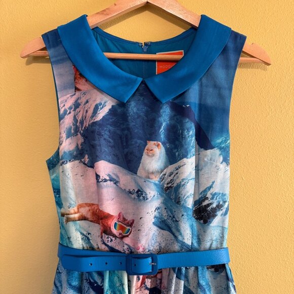 Whimsy Without End A-Line Dress in Snow Cats - Picture 2 of 14